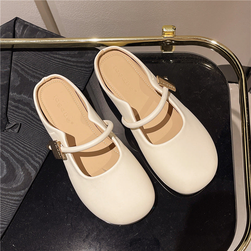 Damen Ballerinas mit modischem Riemchen und gepolsterter Innensohle