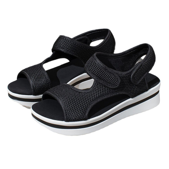 Damen Atmungsaktive Sandalen mit verstellbaren Klettverschlüssen und ergonomischem Fußbett R&B