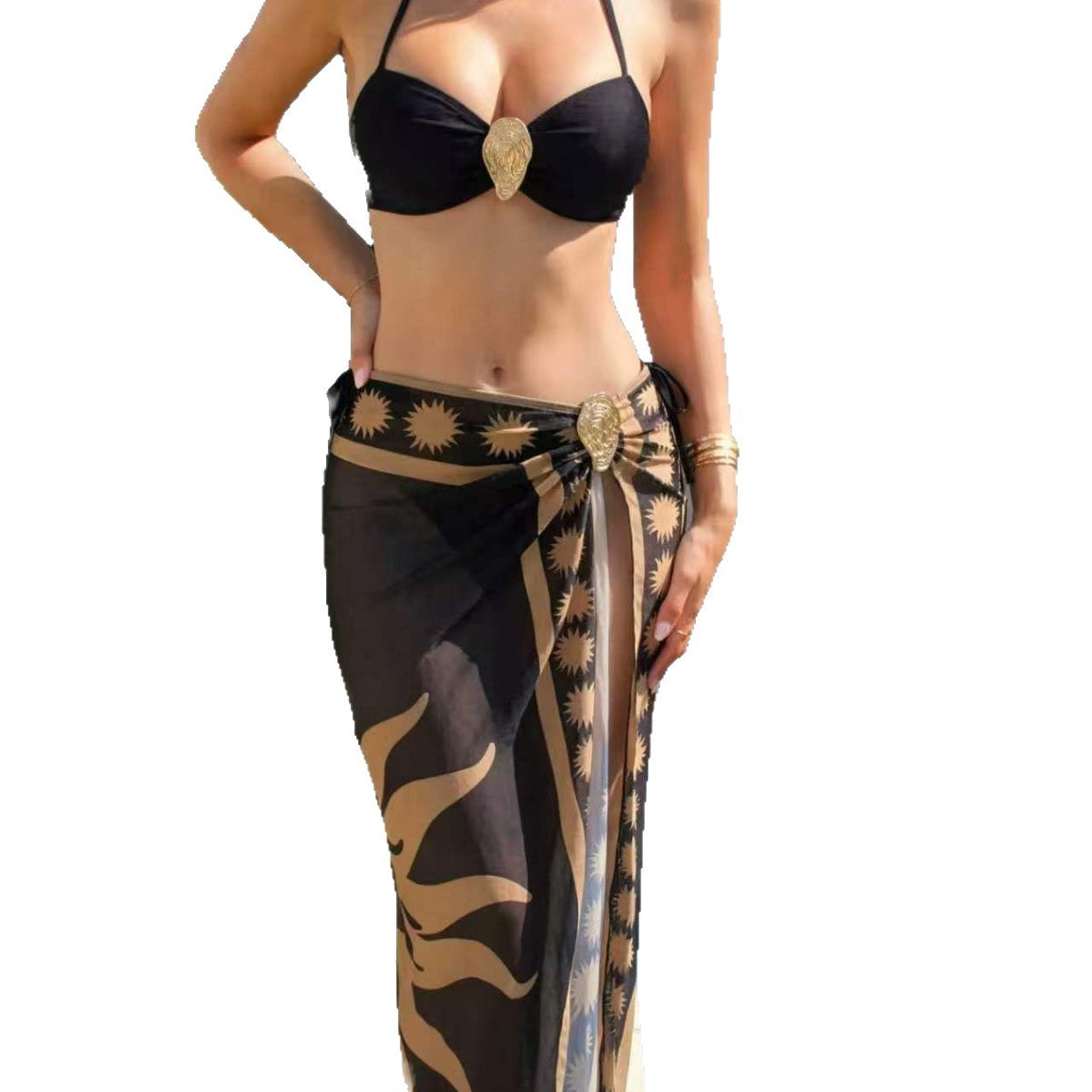 Damen Bikini-Set mit dekorativem Wickelrock R&B