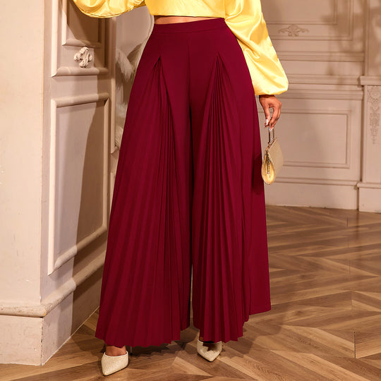 Damen Plisseehose mit hohem Bund und elegantem Faltenwurf R&B