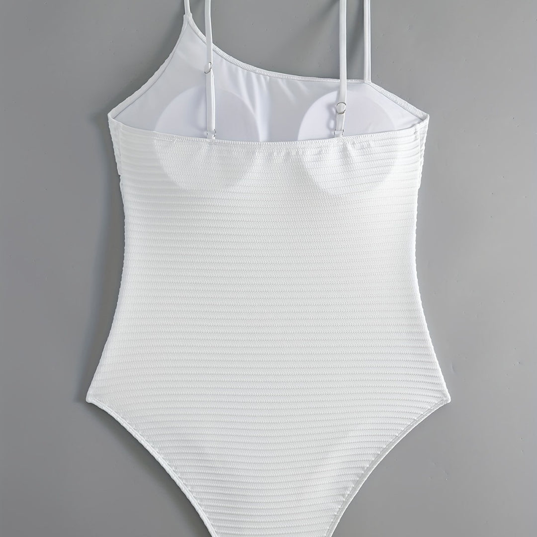 Damen Einteiliger Badeanzug mit raffiniertem Streifenmuster R&B