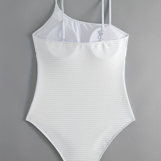 Damen Einteiliger Badeanzug mit raffiniertem Streifenmuster R&B