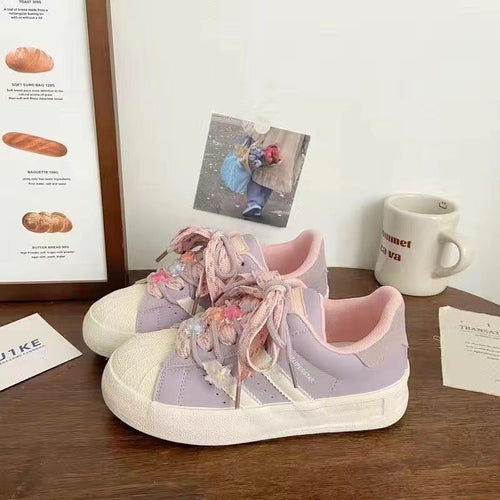 Damen modische Sneaker mit floralem Dekor und dämpfendem Sohlenprofil R&B