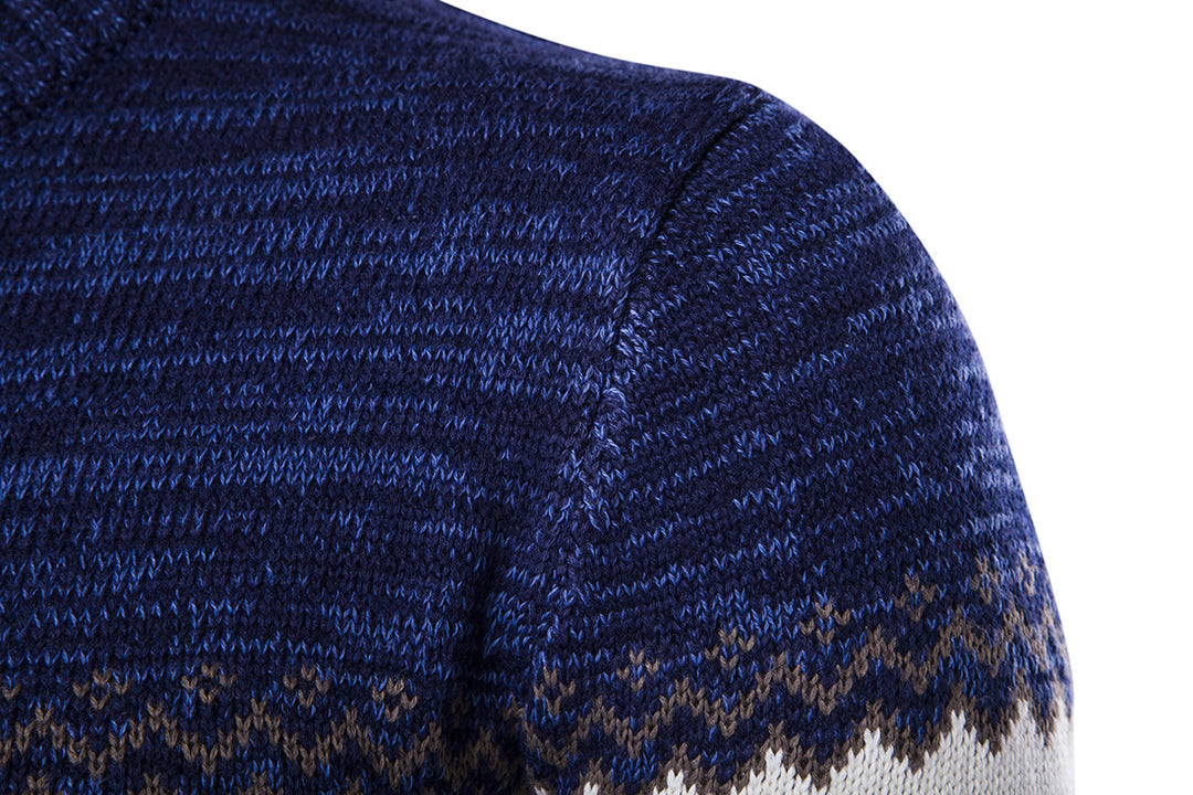 Herren modischer Strickpullover mit grafischem Muster R&B