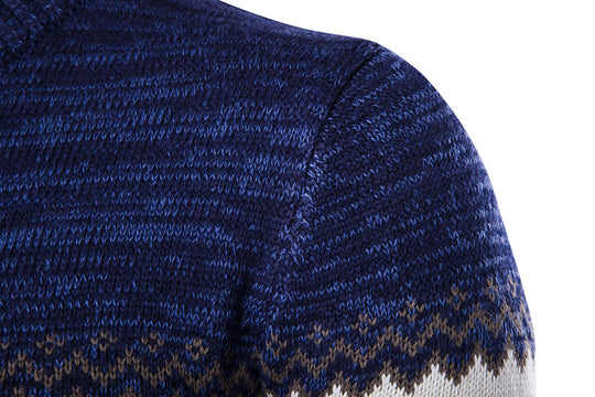 Herren modischer Strickpullover mit grafischem Muster R&B