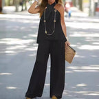 Damen Elegantes und luftiges Ensemble mit weitem Bein