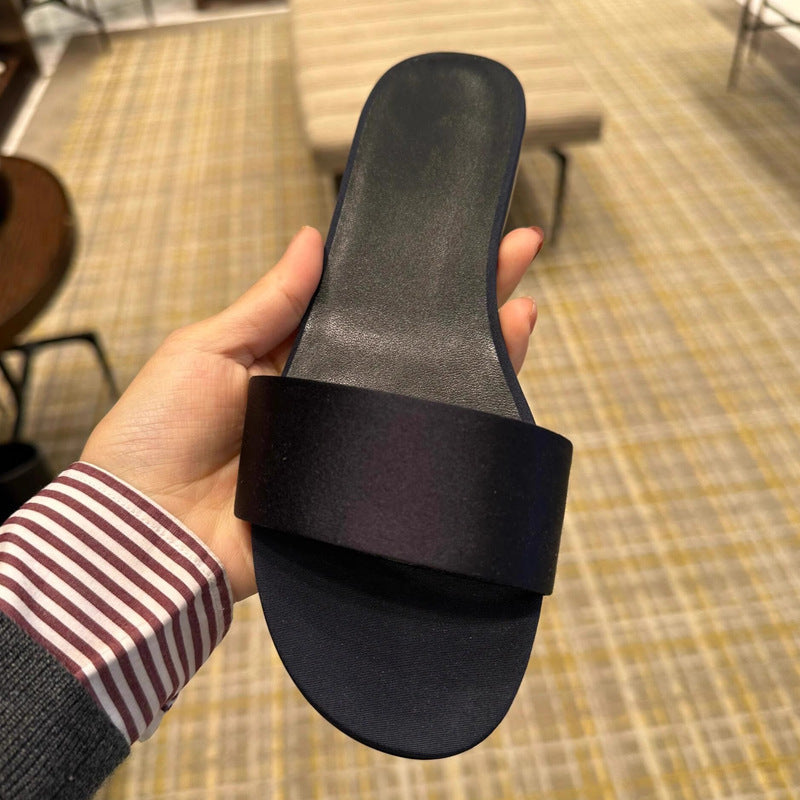 Damen Flache Slipper mit klassischem Riemendesign R&B