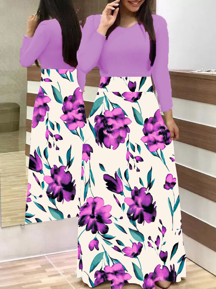 Damen Elegantes Maxikleid mit grafischem Druck und flexiblem Bund R&B