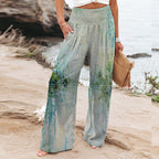 Damen Weite Sommerhose mit floralen Designs und elastischem Bund R&B
