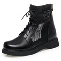 Damen Modische Schnürstiefeletten mit Netzdetail und komfortabler Sohle