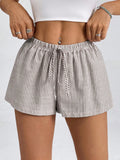 Damen gestreifte Freizeithose mit verstellbarem Kordelzug R&B