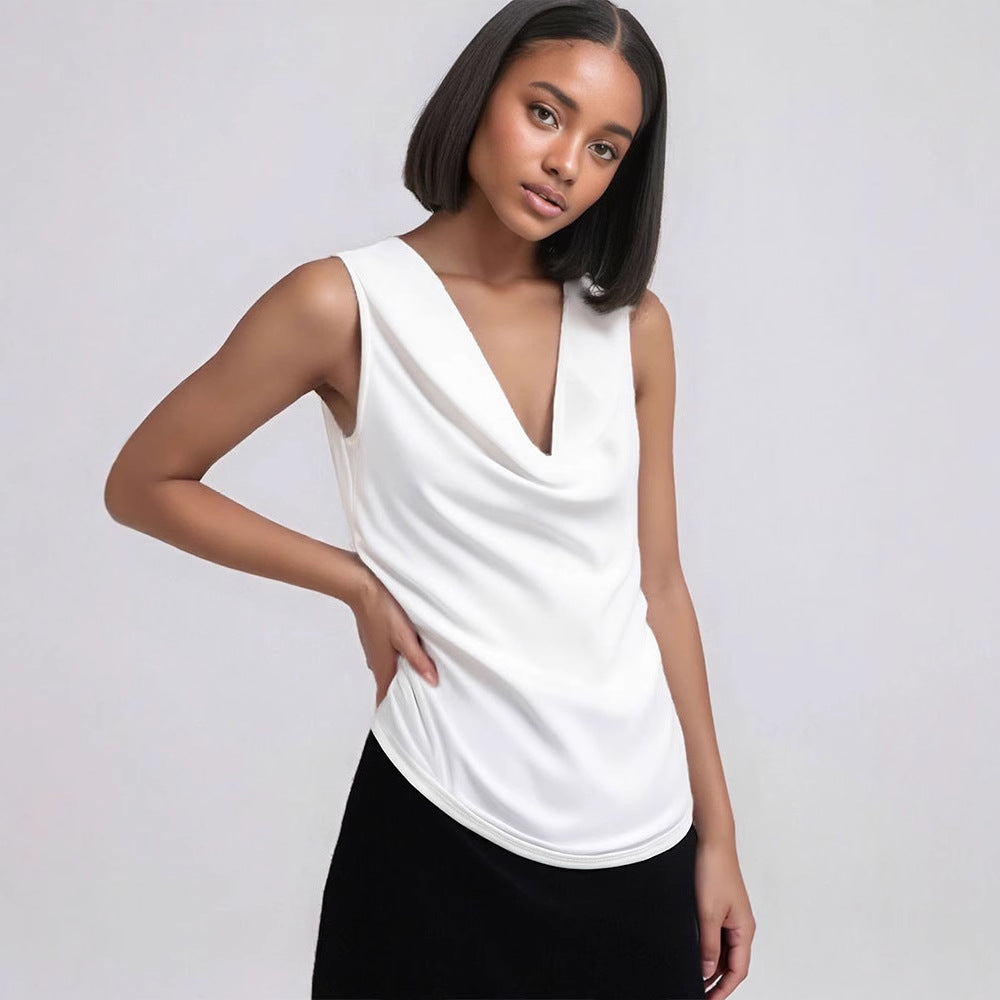 Damen elegant drapiertes Top R&B