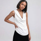 Damen elegant drapiertes Top EB