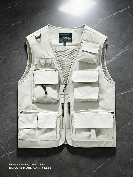 Unisex nan multifunktionale Outdoorweste mit zahlreichen Taschen und Netzfutter R&B