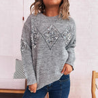 Damen Strickpullover mit glitzernden Applikationen R&B