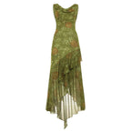 Damen Maxikleid mit asymmetrischem Saum und floralem Design R&B