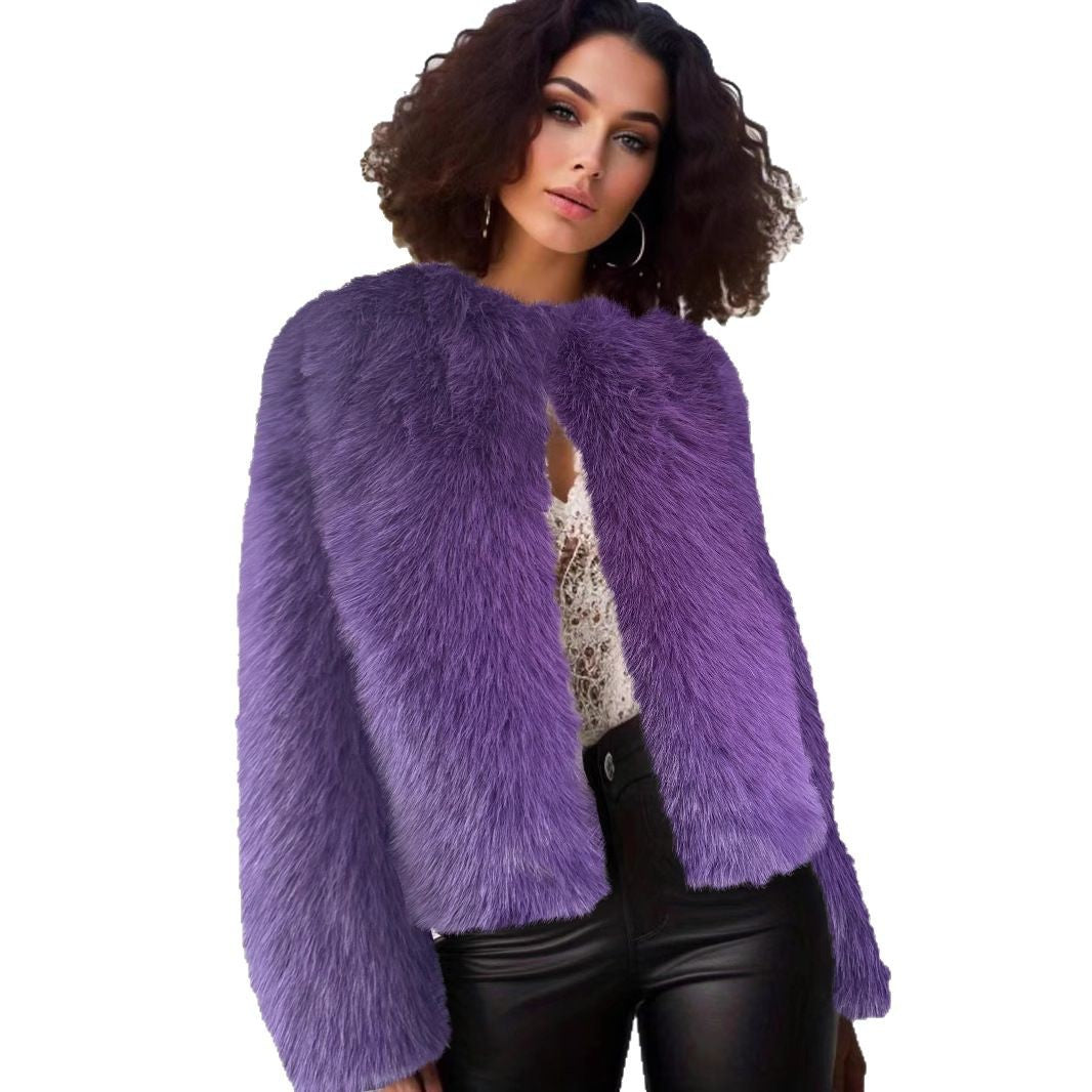 Damen flauschige Shortjacke R&B