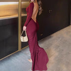 Damen Elegantes und verführerisches Maxikleid mit tiefem Rückenausschnitt R&B