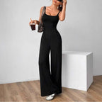 Damen Eleganter Jumpsuit mit weitgeschnittenen Beinen und schmeichelndem Oberteil R&B
