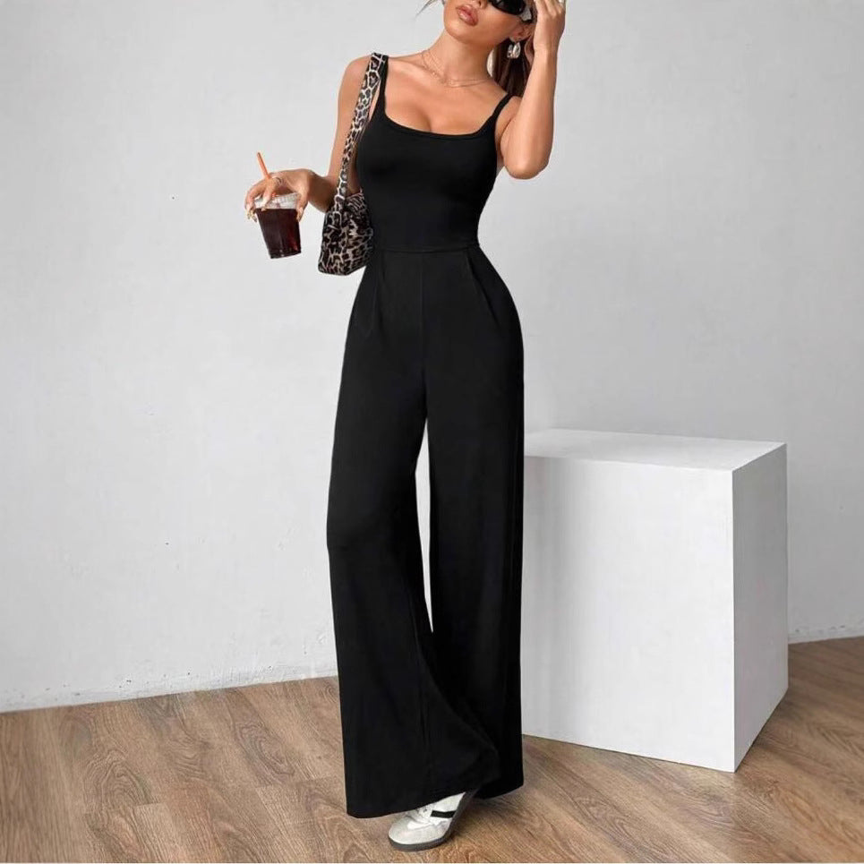 Damen Eleganter Jumpsuit mit weitgeschnittenen Beinen und schmeichelndem Oberteil R&B