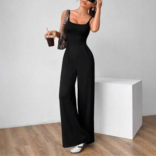Damen Eleganter Jumpsuit mit weitgeschnittenen Beinen und schmeichelndem Oberteil R&B