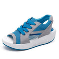 Damen sportlich gestaltete Sneaker-Sandalen mit offener Zehenpartie und atmungsaktiver Mesh-Oberfläche R&B