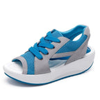 Damen sportlich gestaltete Sneaker-Sandalen mit offener Zehenpartie und atmungsaktiver Mesh-Oberfläche R&B