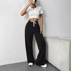 Damen Bequeme Freizeithose mit elastischem Bund und weitem Schnitt R&B