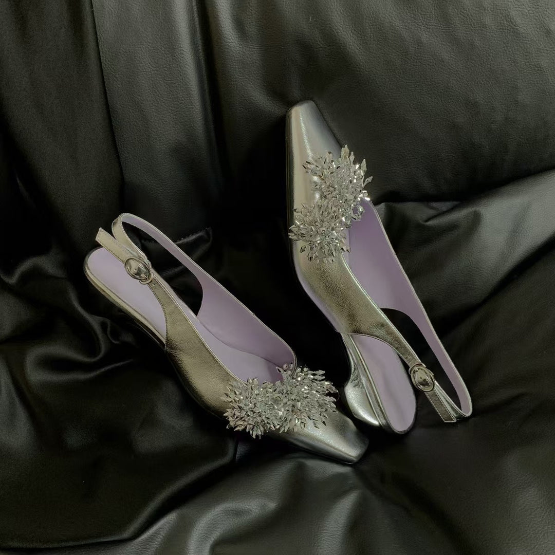 Damen Slingback-Pumps mit funkelnden Metallapplikationen und elegantem Design R&B