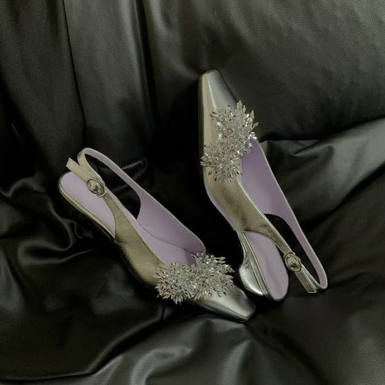 Damen Slingback-Pumps mit funkelnden Metallapplikationen und elegantem Design R&B