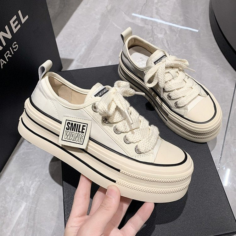 Damen Plateau Sneakers mit doppelter Sohle und trendigem Design R&B
