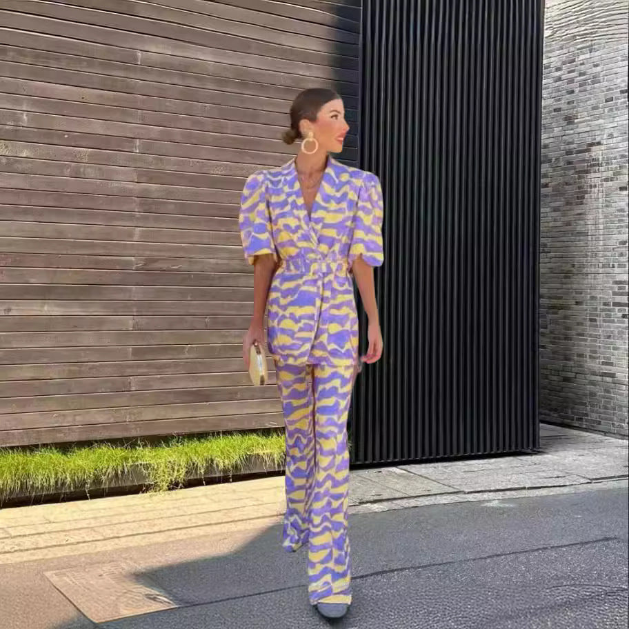 Damen Modisches Set mit exklusivem Muster und taillierter Silhouette R&B