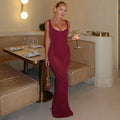 Damen Figurumspielendes Maxikleid mit tiefem Ausschnitt und elegantem Stretchmaterial R&B