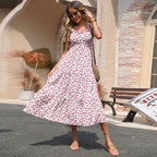 Damen Maxi-Kleid mit romantischen Volantärmeln und floralem Design R&B