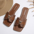 Damen Wedge-Pantoletten mit elegantem Schlangenleder-Design und modischem Riemen R&B