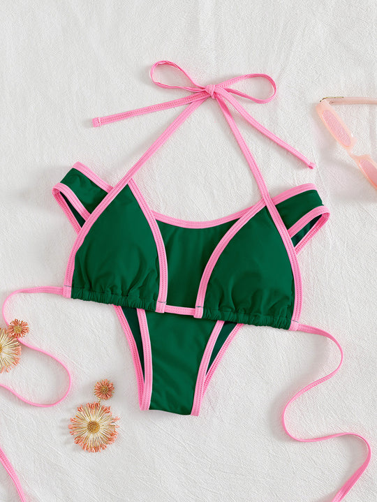 Damen Triangel-Bikini mit aufregendem Streifen-Design R&B