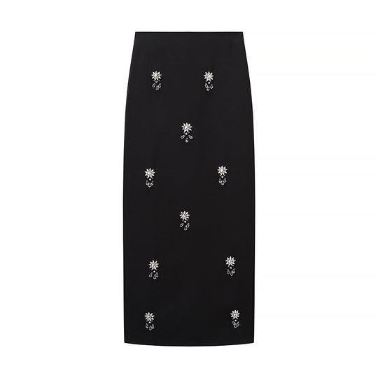 Damen Elegantes, besticktes Top und Rock Set R&B