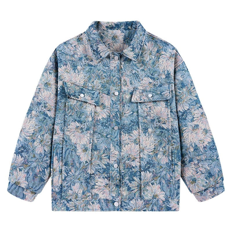Damen modische Blumenmuster-Jacke R&B