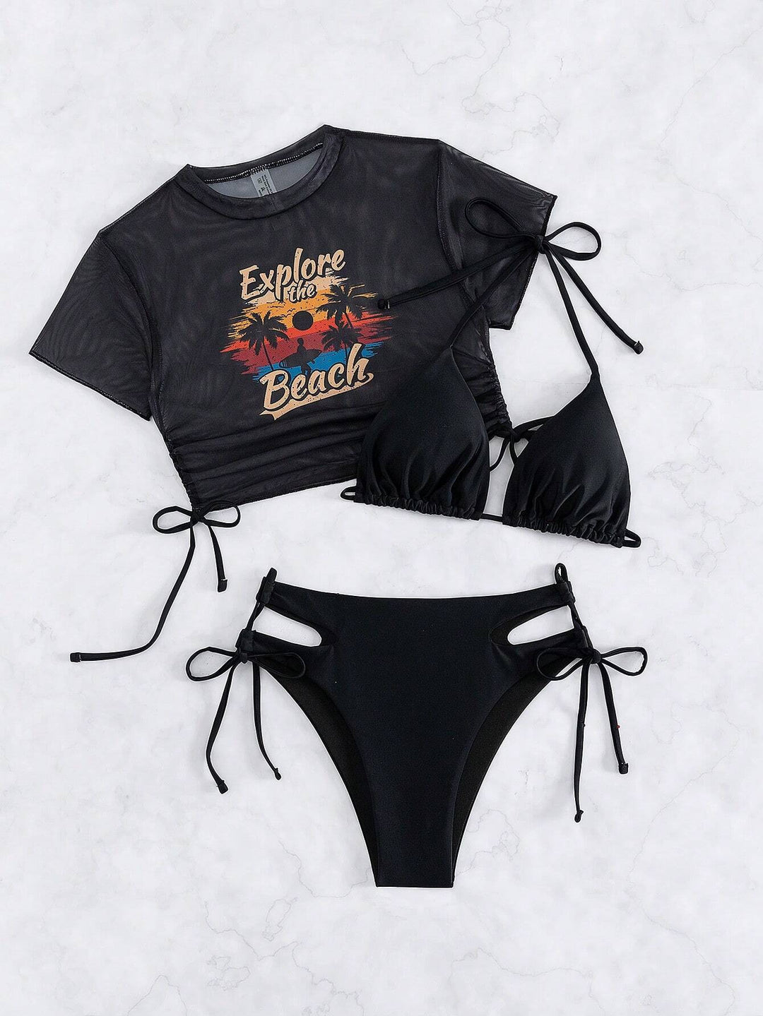 Damen Set mit Crop-Top und Triangel-Bikini R&B
