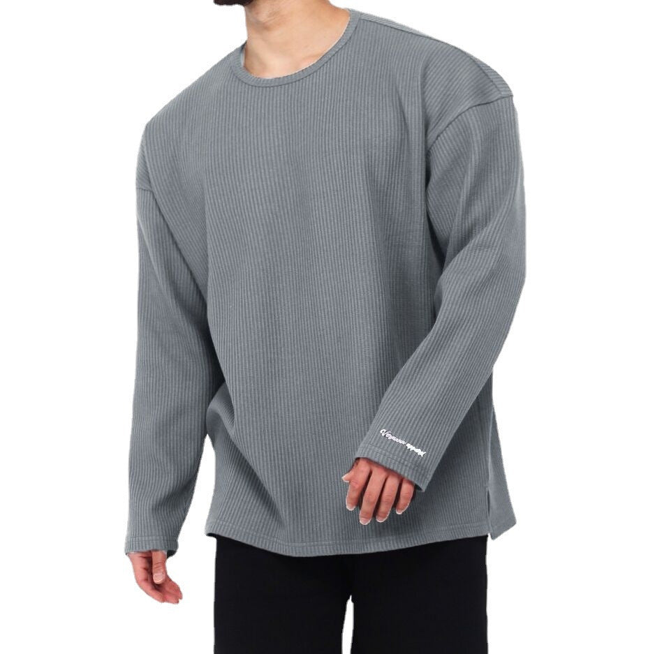 Herren Langarmshirt mit strukturiertem Rippenmuster und modernem Schnitt R&B
