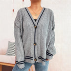 Damen gemütliche Strickjacke mit Sternen-Applikationen und modernen Details R&B