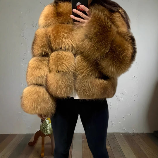 Damen kuschelige Pelzjacke R&B