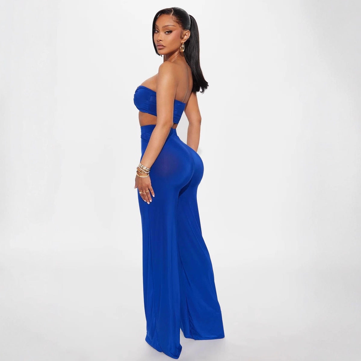 Damen Cut-Out Oberteil mit high-waisted Hose R&B