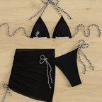 Damen Triangel-Bikini mit asymmetrischem Design und verstellbaren Bändern R&B