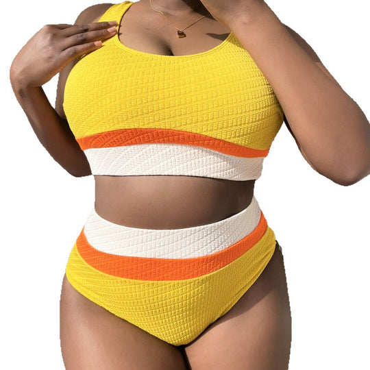 Damen Hochwertiger Sport-Bikini mit trendigen Farbblöcken R&B