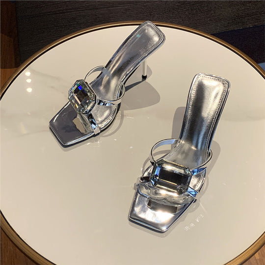 Damen elegante High Heels mit funkelndem Schmuckdetail R&B