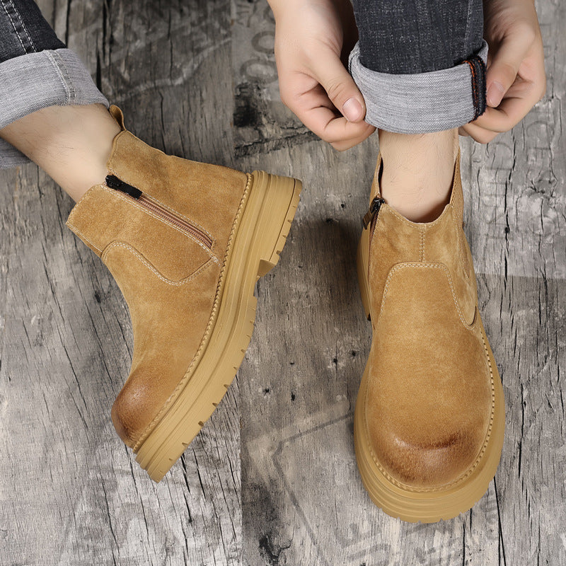 Damen Robuste Chelsea-Stiefel aus weichem Wildleder mit seitlichem Reißverschluss R&B