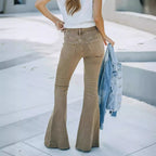 Damen Schlagjeans im Vintage-Stil mit hohem Bund