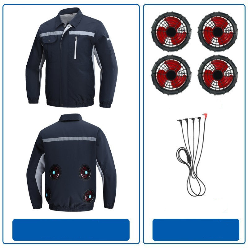 Herren nan atmungsaktive Arbeitsjacke mit integrierten Rückenlüftern und reflektierenden Streifen R&B