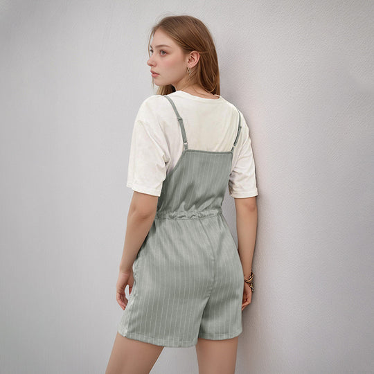 Damen Jumpsuit mit schicker Streifenoptik und verstellbarem Taillenzug R&B
